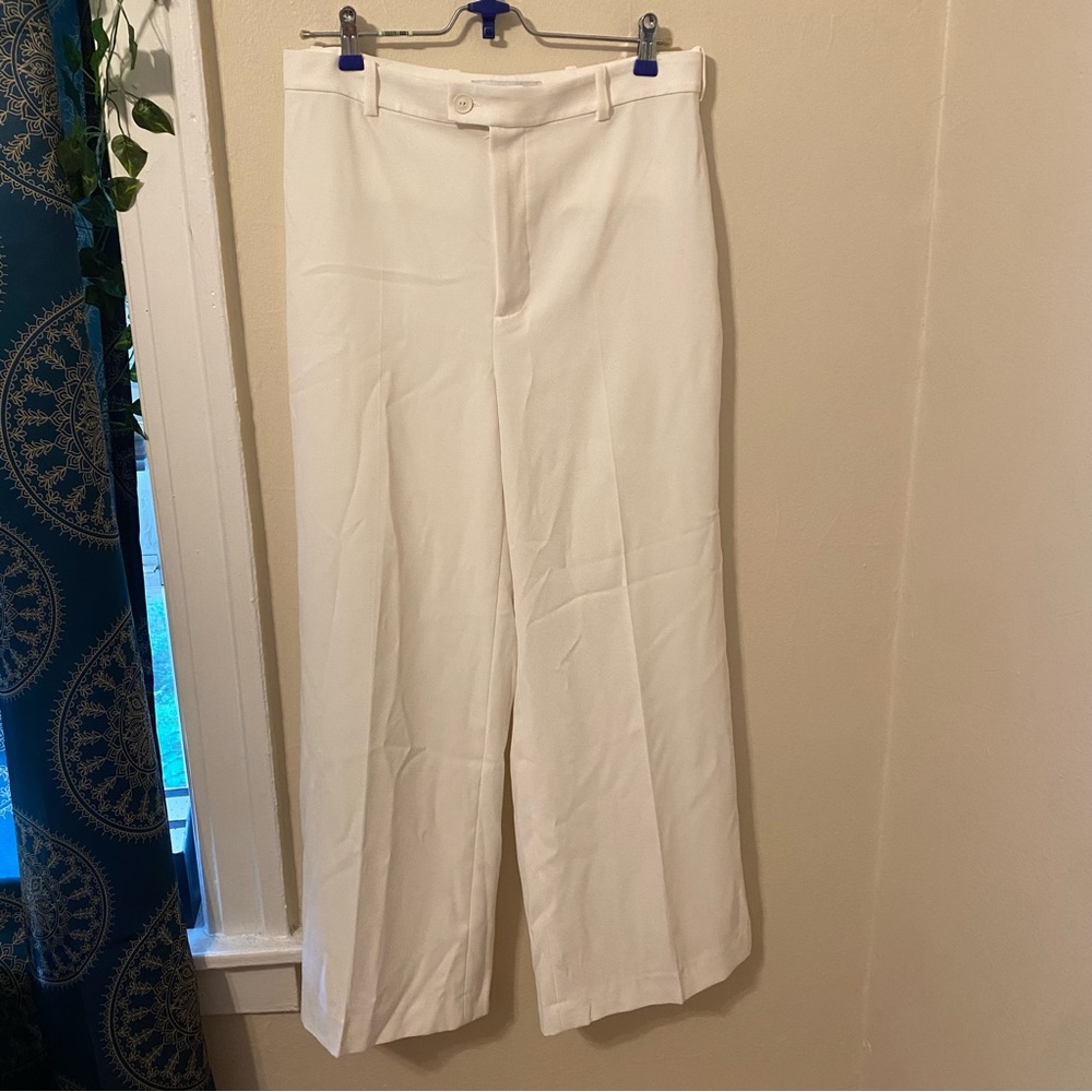 Zara White Trousers Wide Leg